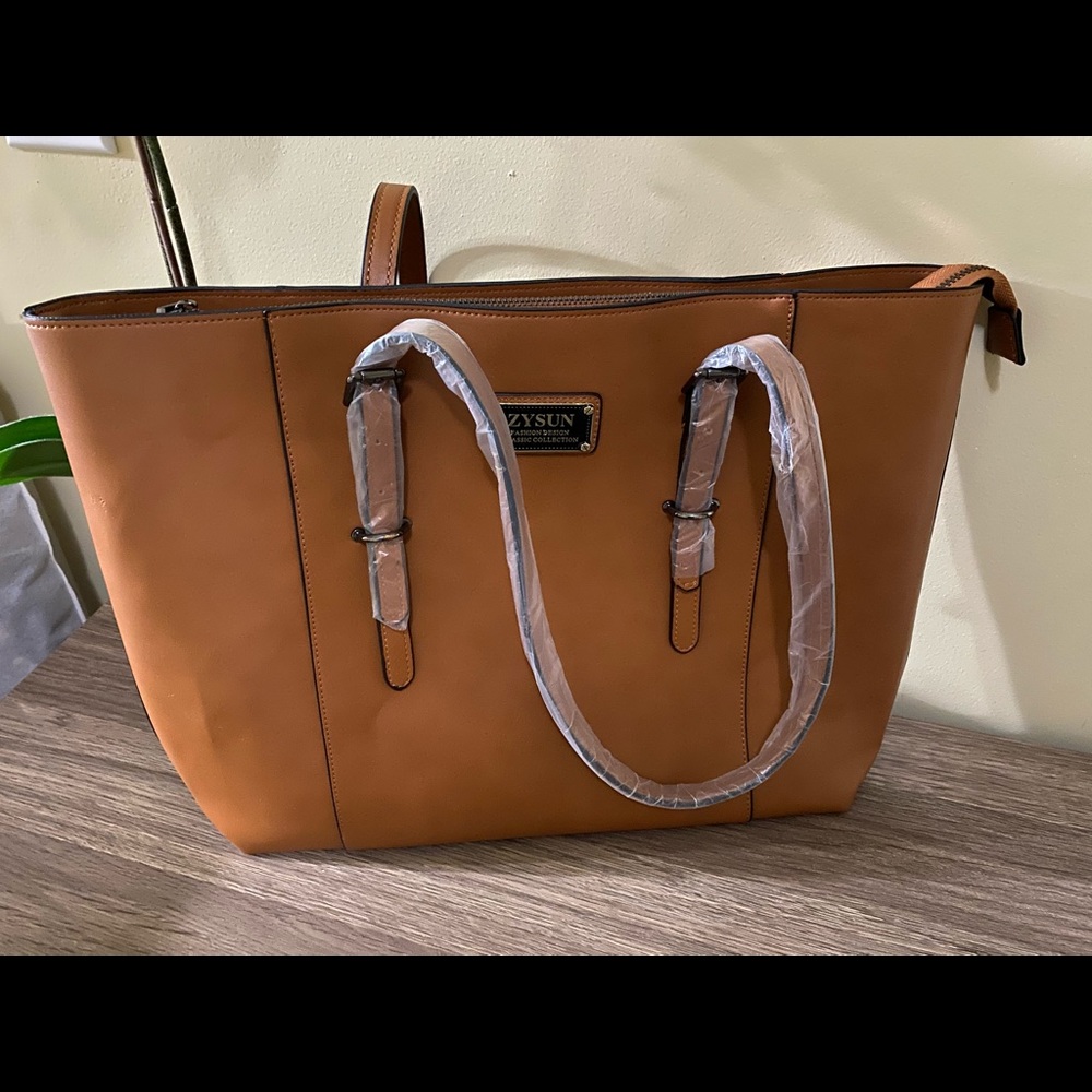 Brown laptop bag